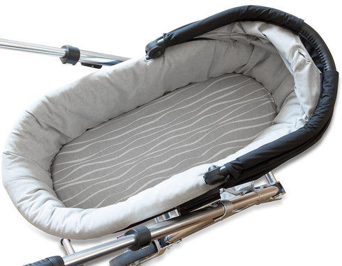 Bassinet Sheet Set 2 Pack 100% Jersey Cotton Grey and White Abstract Stripes and Dots by Ely's & Co....
