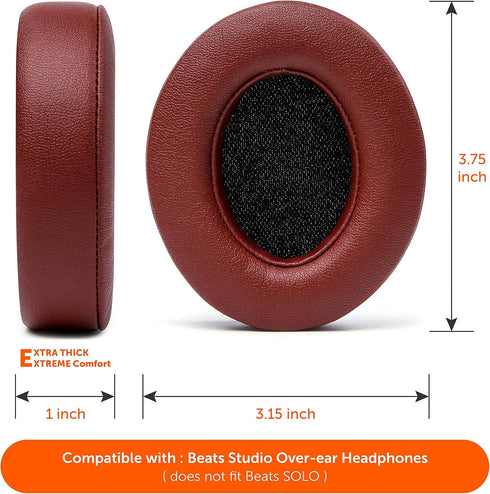 WC Wicked Cushions Replacement Ear Pads for Beats Studio 2 & 3 (B0501, B0500) Wired & Wireless | Does NOT Fit Beats Solo | Softer PU Leather, Enha...