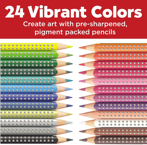 Faber-Castell Grip Colored EcoPencils - 24 Pack Colored Pencils, Pre-Sharpened...