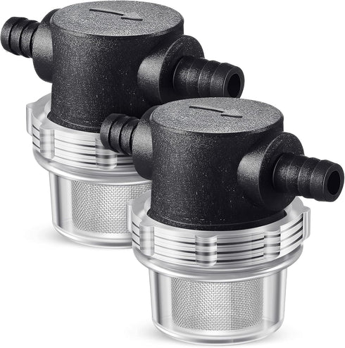 1/2 Inches Water Pump Strainer, Compatible with 3/8 Inches Hose Barb in-Line Strainer Twist-On Pipe Sprayer Filter for Water Pump 12V Direct Curre...