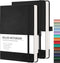 RETTACY Journaling Notebooks 2-Pack - A5 Notebooks College Ruled with 192 Numbered Pages per Pack, for Work, School, 100 GSM Acid-Free Paper, Leat...