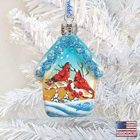 Cardinal House Glass Ornament, Keepsake Glass - Wildlife Decor - 739421 by G.DeBrekht...