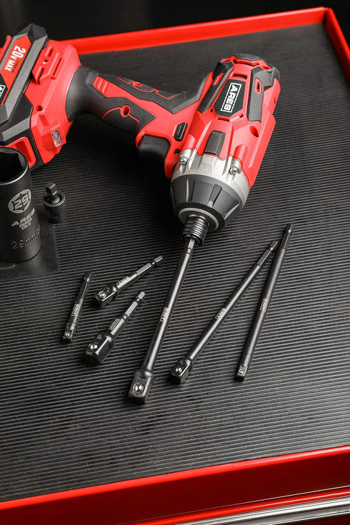 ARES 70382-6-Piece 3-Inch and 6-Inch Impact Grade Socket Adapter Set - Turns Impact Drill Driver into High Speed Socket Driver - 1/4-Inch, 3/8-Inc...