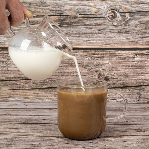 ELITEA Clear Glass Milk Tea Serving Pitcher Cream Pitcher Creamer Mug 200ml / 7 fl.oz for Tea Coffee...