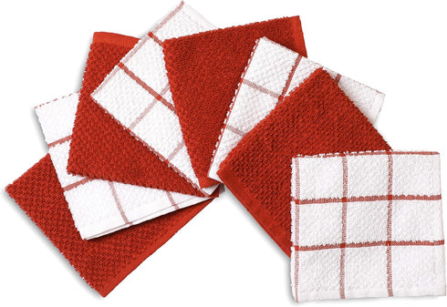 AMOUR INFINI Cotton Kitchen Dish Cloths Set of 8 – Highly Absorbent, Super Soft Premium Terry Cleaning Cloth (12"x12" Inch) Premium Dishcloths for...