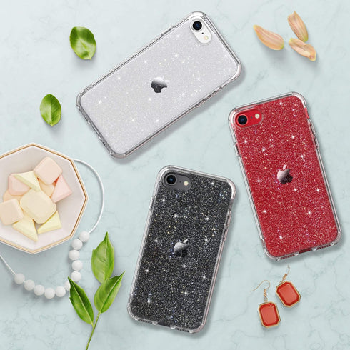 ULAK Compatible with iPhone SE 2020/2022 Case, iPhone 8/7 case Clear Glitter Soft TPU Cover Shockproof Transparent Protective Phone Case 4.7 Inch...