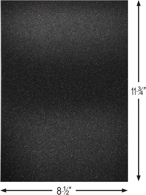 YZH Crafts Glitter Cardstock Paper,No-Shed Shimmer Glitter Paper, DIY Party Deco, 8 Inch X 12 Inch, 10 Sheets, A4 Size (Black)...