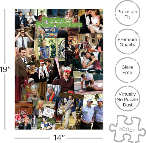 AQUARIUS Parks & Rec Collage Puzzle (500 Piece Jigsaw Puzzle) - Glare Free - Precision Fit - Officially Licensed Parks & Rec Merchandise & Collect...