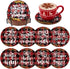8 Pcs Christmas Word Diamond Art Coasters Kits with Holder Christmas Word Diamond Art Coaster with Cork Bases for Adults Diamond Kits Supplies for...