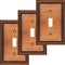 Raised Pearls Decorative Wall Plate Switch Plate Outlet Cover (Single Toggle, 3 Pack, Sponged Copper)...