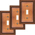 Raised Pearls Decorative Wall Plate Switch Plate Outlet Cover (Single Toggle, 3 Pack, Sponged Copper)...
