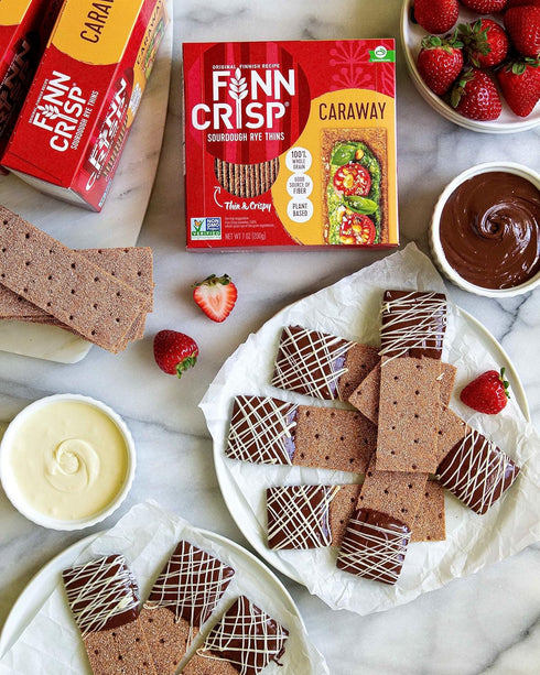 Finn Crisps Rye Crispbread with Caraway 7oz | Thin, Crispy Rye Flatbreads with Caraway | Authentic Finnish Sourdough Crispbread | Caraway Rye Crac...