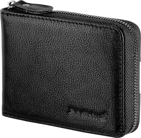 Men's Zipper Wallet Leather Bifold Wallets Slim RFID Blocking Zip Around Credit Card Holder Compact Small Wallet...