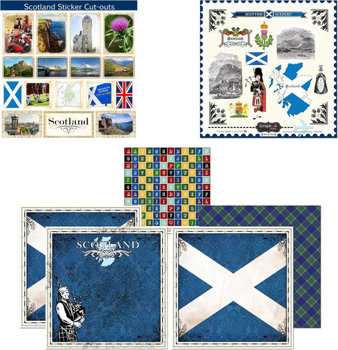 Scrapbook Customs Themed Paper and Stickers Scrapbook Kit, Scotland Sightseeing...