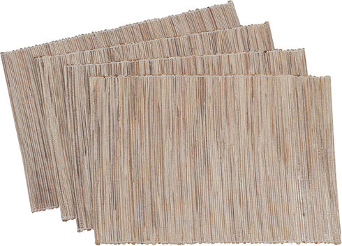 Saro Lifestyle Melaya Collection Shimmering Woven Nubby Placemat (Set of 4), 14"x20", Natural...