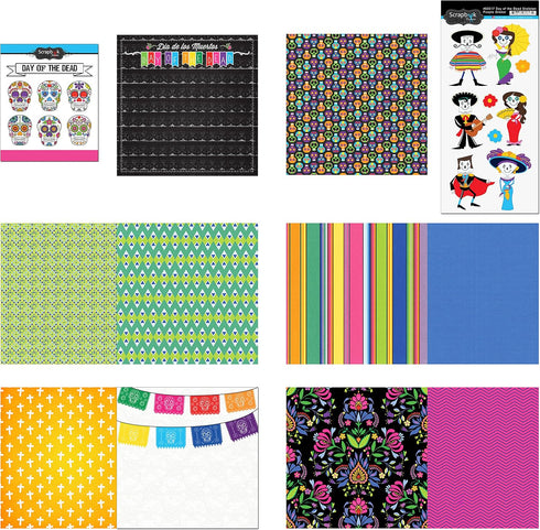Scrapbook Customs Themed Paper and Stickers Scrapbook Kit, Day of The Dead...