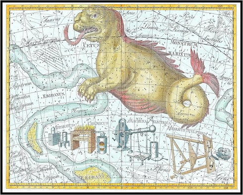 Posterizer 1 pcs-Johann Elert Bode Cetus-Antique Celestial Maps-Astrology & Zodiac Art-Astronomy & Celestial Art-Gift for Steampunk and Astrology ...