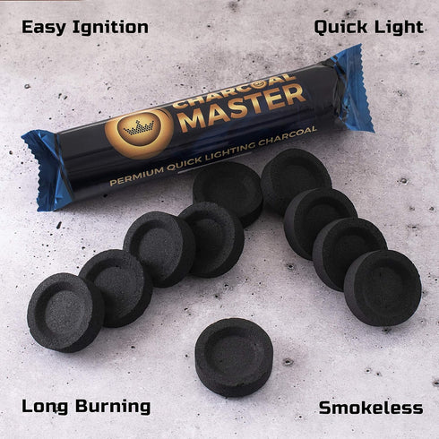 Quick Light Charcoal Tablets for Incense – 33mm Capsules – Charcoal Disk Lights – Instant Fire Coal Tablets – Set of 100 Charcoal Disks per Box...