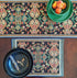 Tache Black Placemats Set of 4 Rococo Elegant Ornate Black Green Dining Cotton Linen Bohemian Tapestry Woven Paisley Cloth Table Mat Set of 4...