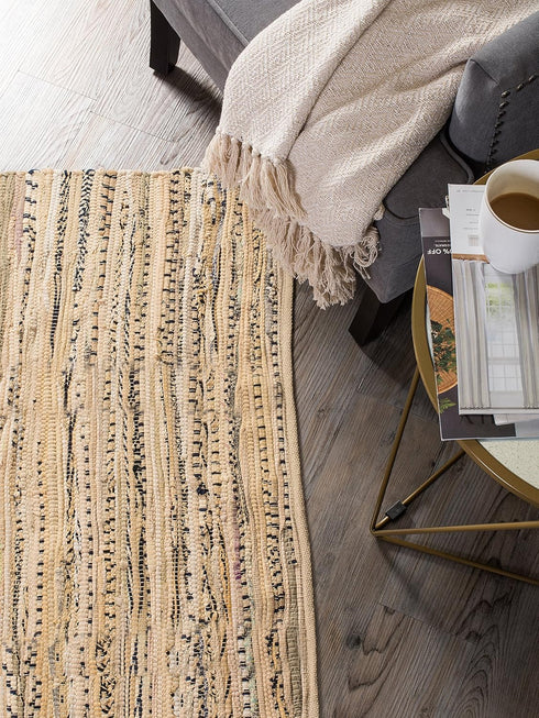 DII Chindi Home Collection Handwoven Multicolor Area Rag Run, 4x6', Taupe...