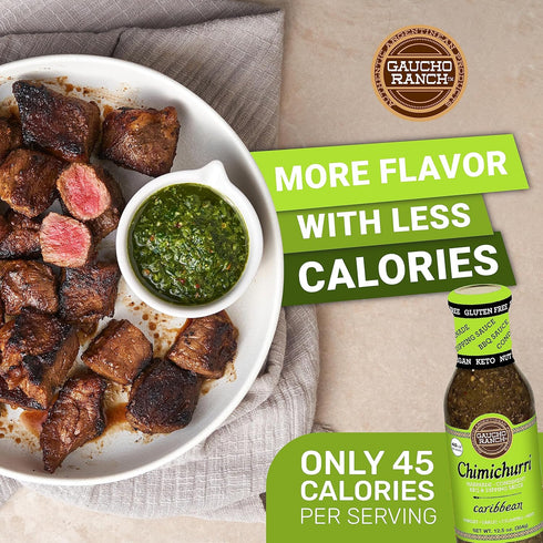 Gaucho Ranch Chimichurri Sauce Caribbean | Chimichurri Seasoning Mix of Parsley, Garlic, Cilantro and Mint | Adobo Sauce Gluten Free, Keto, Vegan ...