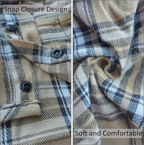 Soft Casual Dog Plaid Shirt,Gentle Dog Western Shirt Pet Clothes, Dog Cotton Shirt with Bow Tie for Wedding,Christmas Costumes (Large, Dark Khaki)...
