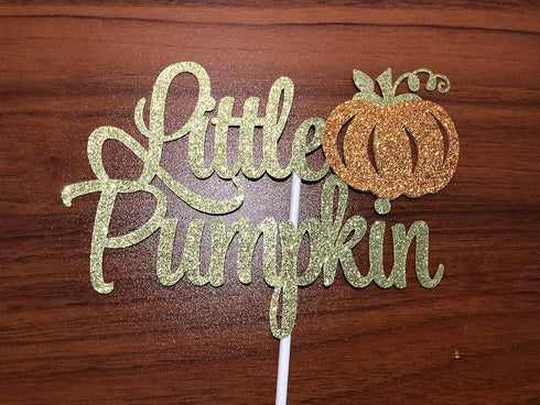 Gold Little Pumpkin Cake Topper Little Pumpkin Baby Shower Cake Topper Pumpkin Cake Topper Baby Shower for Fall Little Pumpkin Baby Shower Party C...