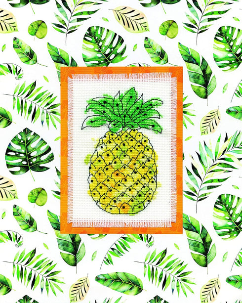 Design Works Crafts Pineapple, 3 x 4.5 Counted Cross Stitch Kit, Multicolor...