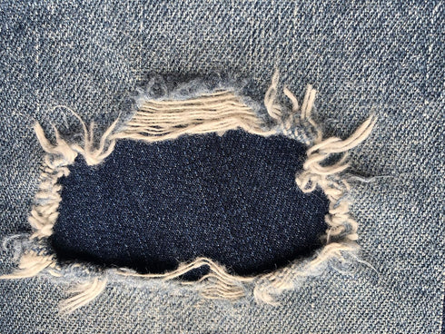 Dark Blue Denim Stretch Jean Patches Super Strong Iron On- by Holey Patches (Assorted Sizes) (2-5" x 5")...