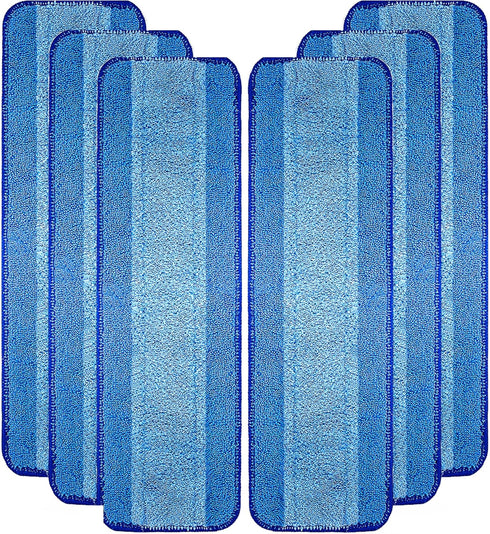 6 Pack Microfiber Cleaning Pad Mop Replacement Pad Compatible with Bona Mops - Reusable Hardwood Floor Cleaner Pads Refills Machine Washable - 18 ...