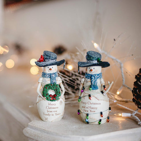 Pavilion Gift Company Pavilion-Merry Christmas and A Happy New Year-6 Inch Collectible BirchHearts Snowman Figurine, 6", White...