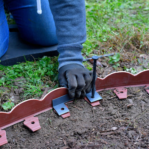 EasyFlex No-Dig Landscape Edging Connectors, Compatible with EasyFlex Traditional, Scalloped, and Tall Wall L-Shaped No-Dig Garden Edging, 5-Pack,...