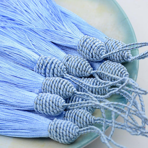 20pcs 15.5cm/6 Inch Silky Floss Bookmark Tassels with 2-Inch Cord Loop and Small Chinese Knot for Jewelry Making, Souvenir, Bookmarks, DIY Craft A...