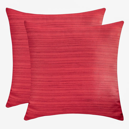 The White Petals Christmas Red Euro Pillow Covers (Faux Silk, 26x26 inch, Pack of 2)...
