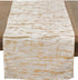 SARO LIFESTYLE - 1612.GL1672B Distressed Foil Metallic Design Cotton Table Runner, 16" x 72", Gold...