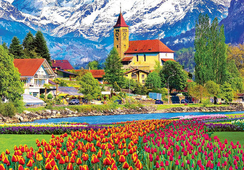 RoseArt - Kodak Premium - Brienz Town and Flowers, Switzerland - 1000 Piece Jigsaw Puzzle for Adults...