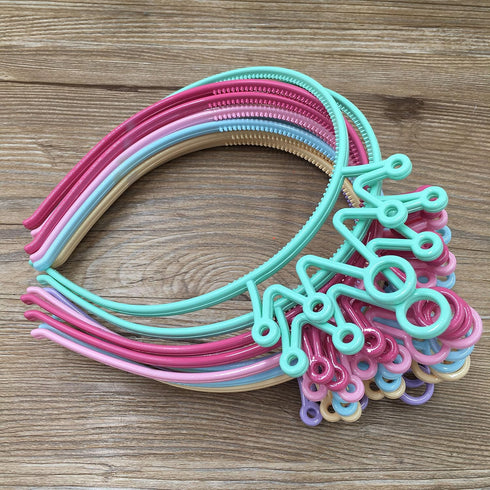 XIMA 12pcs Spring Colors ABS Plastic Material Crown Girls Headbands Tiaras Head Band Princess Children Headear Hair Accessory (SP-Crown)...