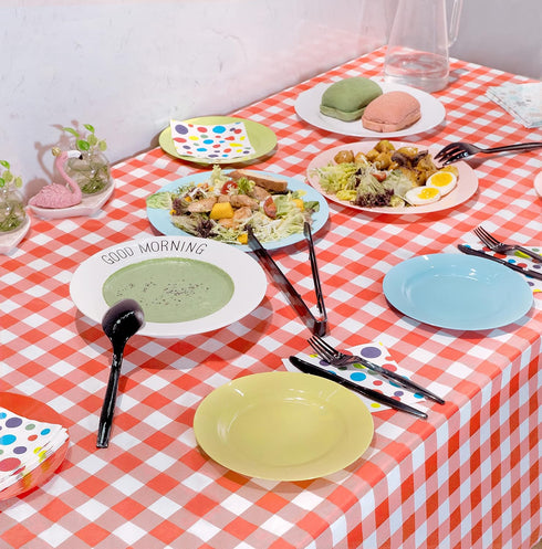 Plastic Serving Utensils Set, 18 Piece, 9" Black...