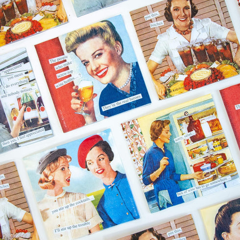 IHR Ideal Home Range Retro Cocktail Napkins Anne Taintor Disposable 3-Ply Paper Party Napkin Pack, 5" x 5", Stir Up, 20-Count...