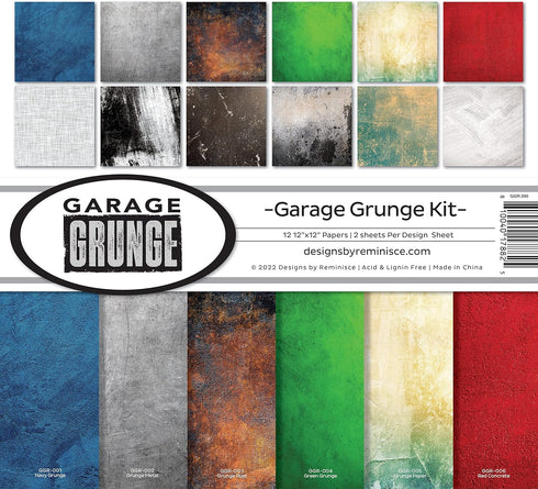 Reminisce Garage Grunge Scrapbook Collection Kit, White...