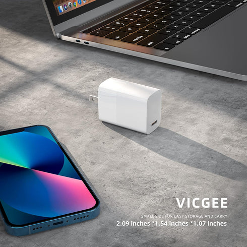20W Fast Charger Fit for AirPods Pro Gen 1 2, Fit for AirPods Max, Fit for AirPods 1st/2nd/3rd Generation A2698 A2564 A2084 6.6 Ft USB-C to L Char...