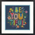 Dimensions 70-35412 Be-You-Tiful Counted Cross Stitch Kit for Beginners, 14 Cnt. Navy Aida, 11" x 11", 4pcs...