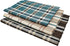 SARO LIFESTYLE Kalama Collection Plaid Woven Water Hyacinth Table Runner, 14" x 72", Turquoise...