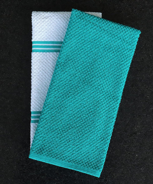 AMOUR INFINI Kitchen Towels Pack of 4 - Absorbent, Quick Drying Premium Cotton Tea Towel - Kitchen Linens 16x28 Inch Dish Towels with Hanging Loop...