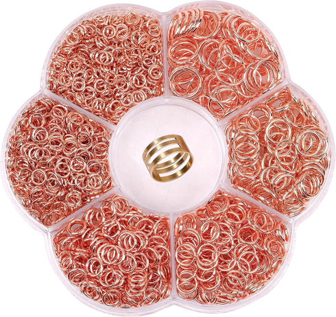 YAKA 1600Pcs 6 Different Sizes Open Jump Rings,5mm 6mm 7mm 8mm 9mm 10mm Ring Jewelry Keychain for Jewelry Making Accessories,1Pcs Jump Ring Open/C...