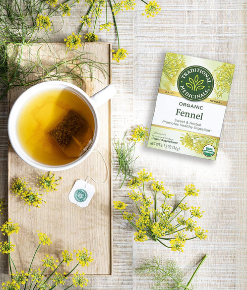 Traditional Medicinals Organic Fennel Herbal Tea, Promotes Digestive Health, (Pack of 2) 32 Tea Bags Total...