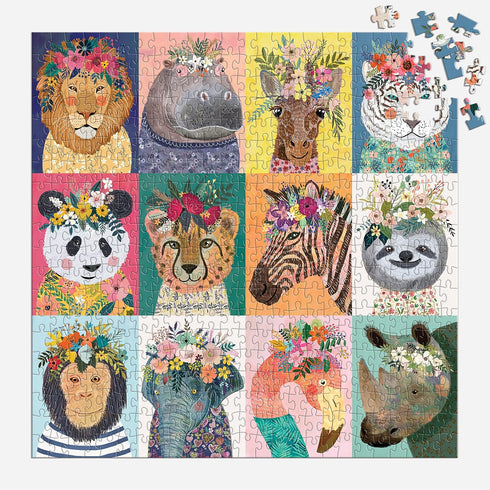 Galison Wild Spirit 500 Piece Puzzle from Galison - 20" x 20" Beautifully Illustrated Puzzle, Thick & Sturdy Pieces, Fun and Challenging Activity ...