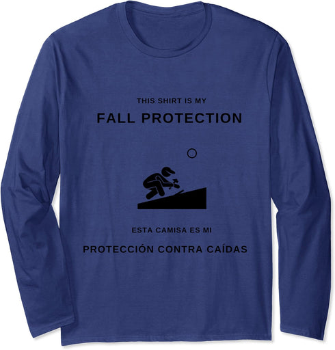 Funny Fall Protection Roofing Long Sleeve T-Shirt...