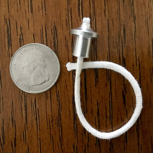 Firefly Fuels Small 5/16” Aluminum Wick Holders with 2.6mm Cotton Wicks 10-Pack – Pre-Threaded Reusable Set for Small Refillable Oil Lamps, Reusab...