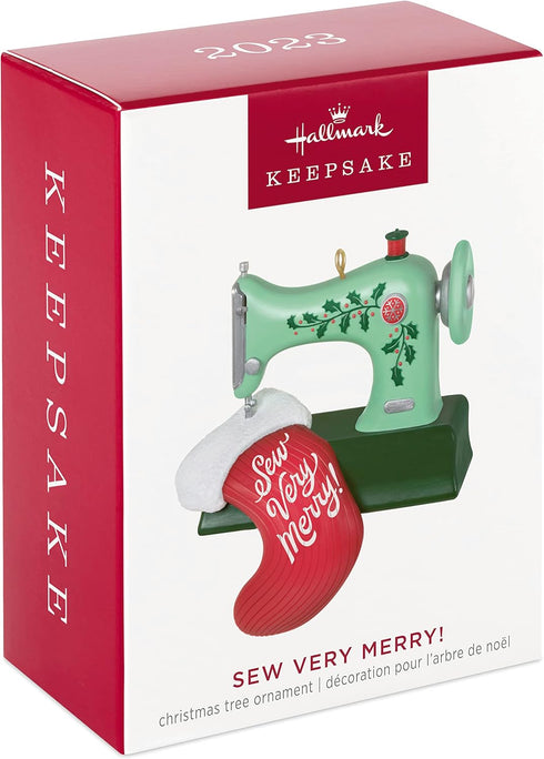 Hallmark Keepsake Sewing Machine Christmas Ornament 2023, "Sew Very Merry!" Gift for Quilters, Crafters, Grandma, Mom...